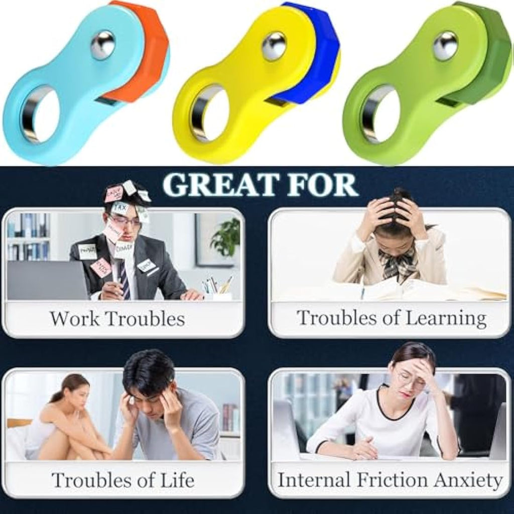 BASSION Fidget Roller Spinner – Sensory Anxiety Relief Toy for ADHD (Yellow)