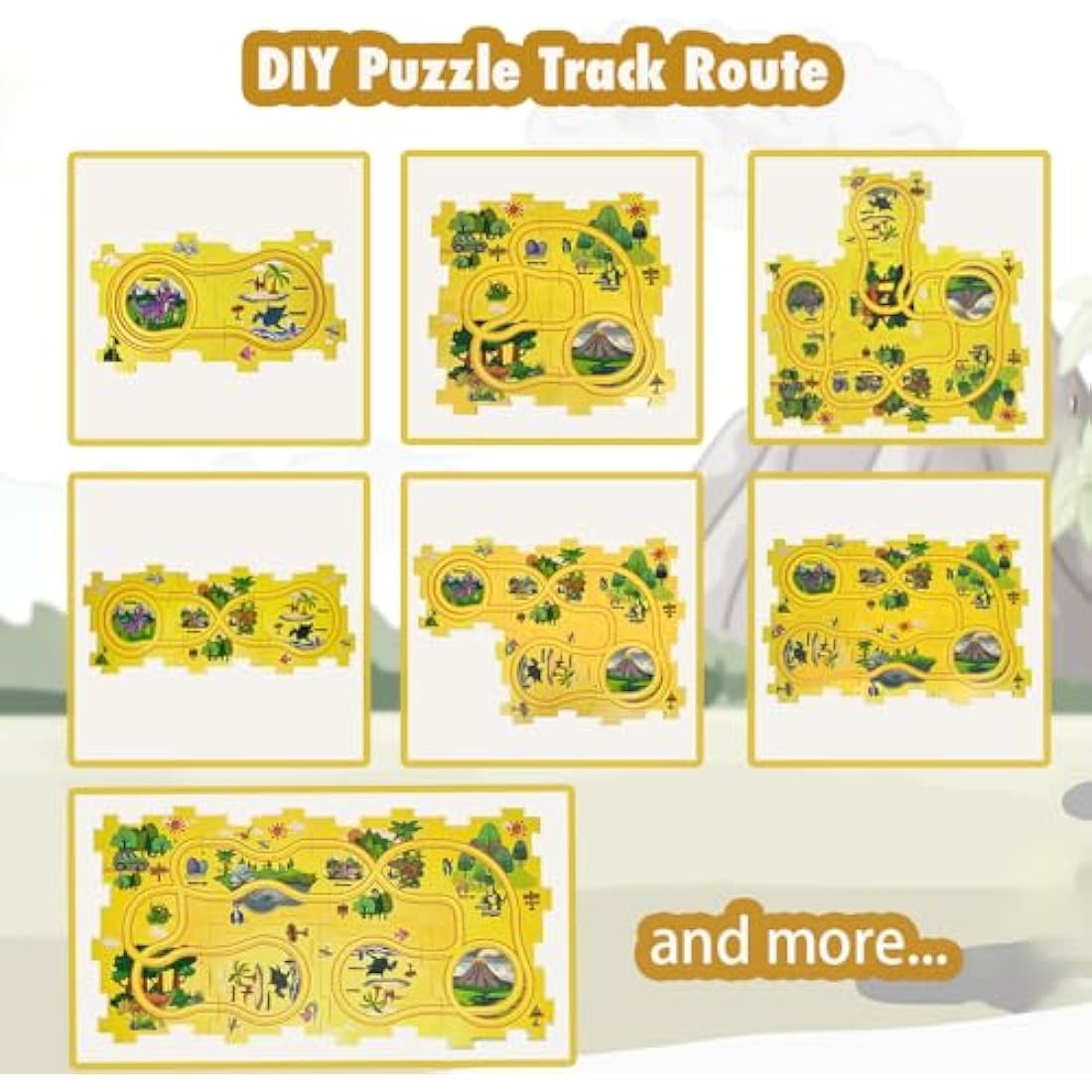 Jolof Store DIY Puzzle Racer Car Track Set | 8-Piece Educational Toy