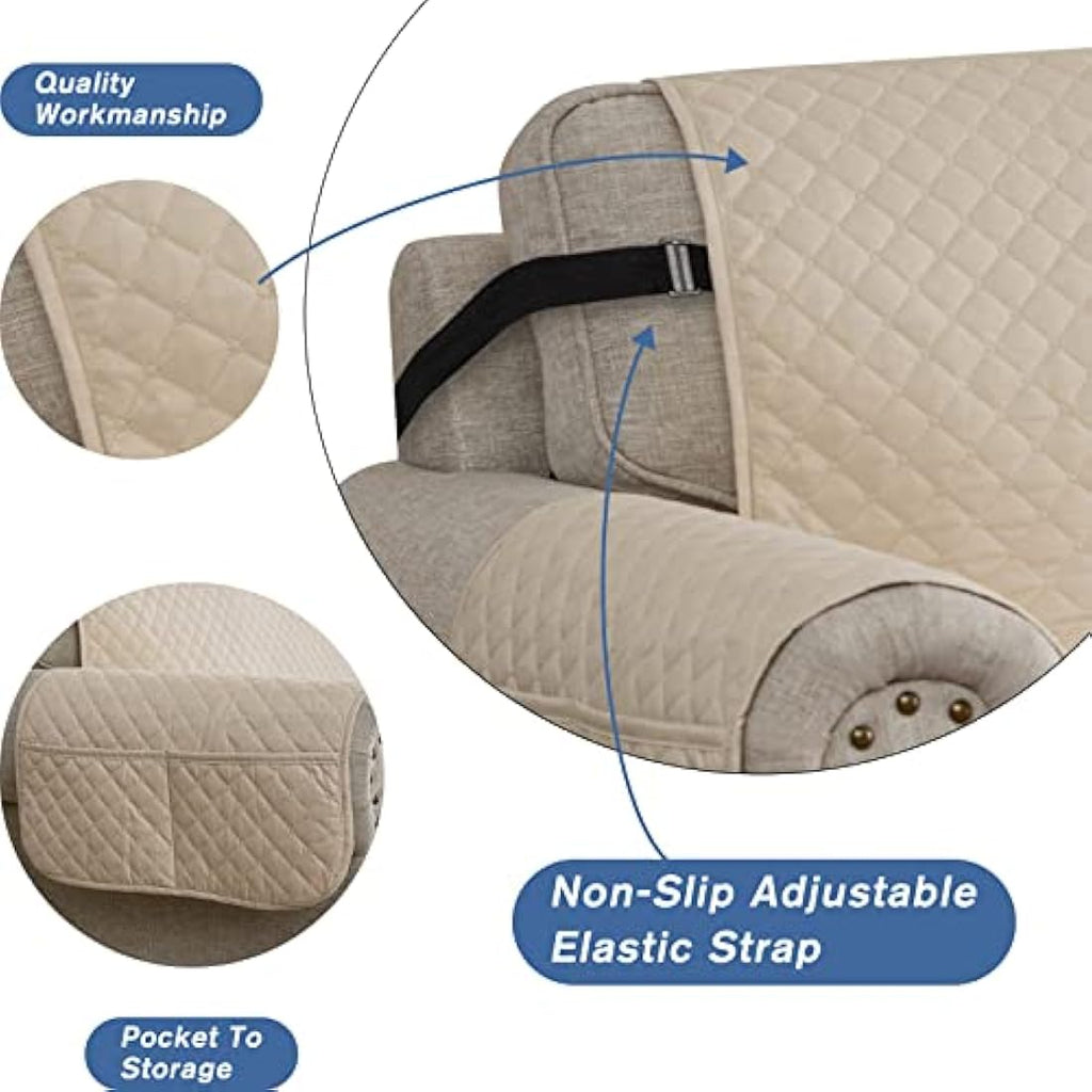 XINEAGE Quilted 3 Seater Sofa Cover | Water Resistant Non-Slip Couch Protector