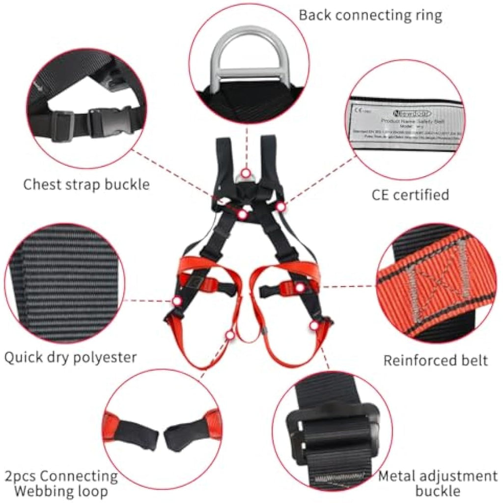 NewDoar Full Body Climbing Harness | CE Certified Rappelling Gear
