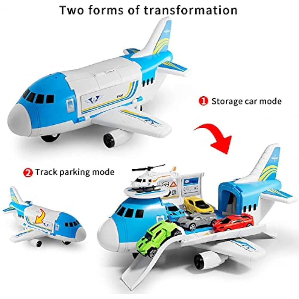 Transport Cargo Airplane Toy Set with 5 Mini Cars