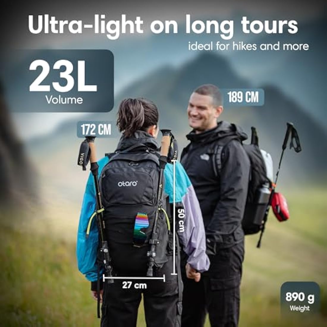 Otaro 20L Hiking Backpack – Ventilated Trekking Daypack with Rain Cover