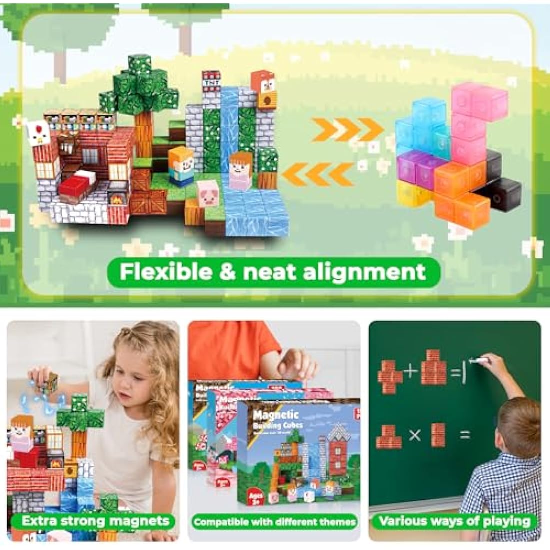 Goody King 150PCS Magnetic Building Blocks – STEM Montessori Toy Cube