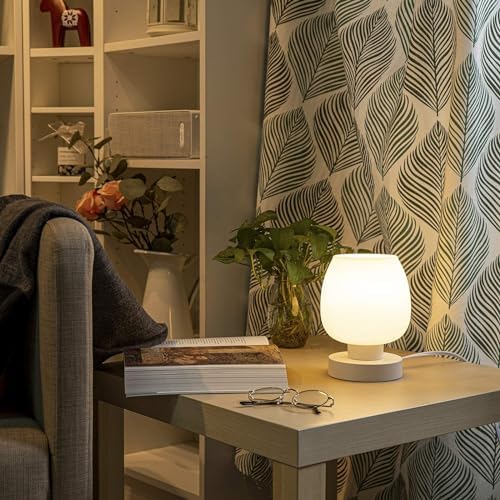 Touch Bedside Table Lamps | Set of 2 Dimmable Opal Glass