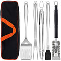 Herogo 6-Piece Stainless Steel BBQ Tool Set with Portable Bag