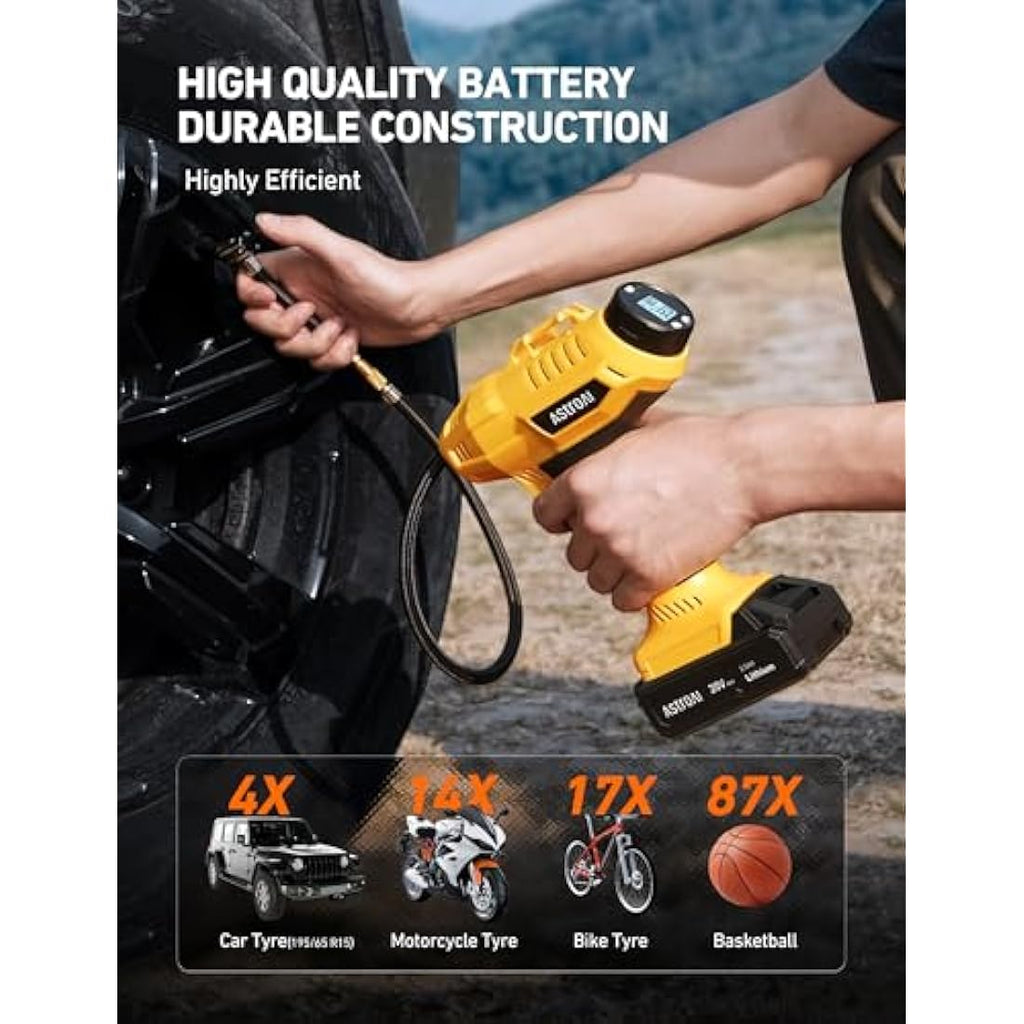 AstroAI Cordless Tyre Inflator | 160PSI Dual Power Portable Air Pump