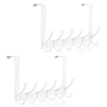 Optish Over The Door Hooks – White Metal Towel Rack & Coat Hanger (2 Pack)