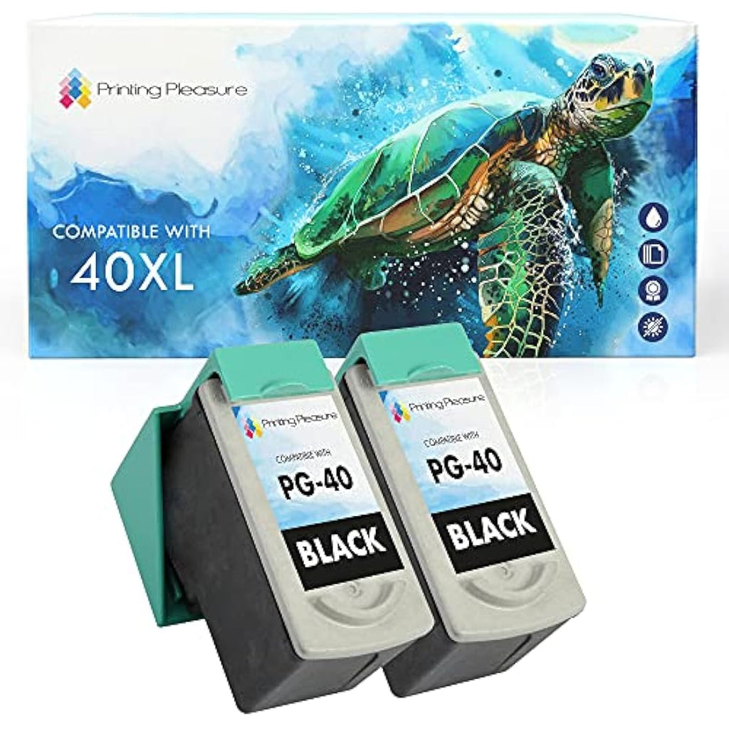 PG-40 Black Ink Cartridges for Canon Pixma - 2 Pack