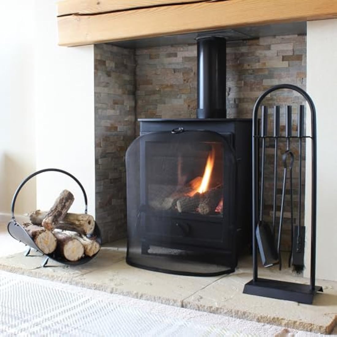 Jolof Store Black Cairngorn Spark Guard | Metal Fireplace Screen