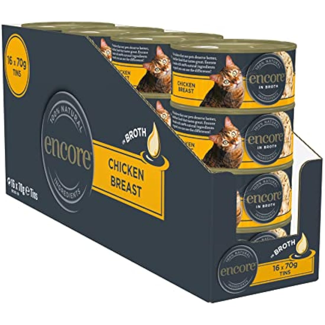 Encore Natural Wet Cat Food – Chicken Breast – 16 x 70g Tins