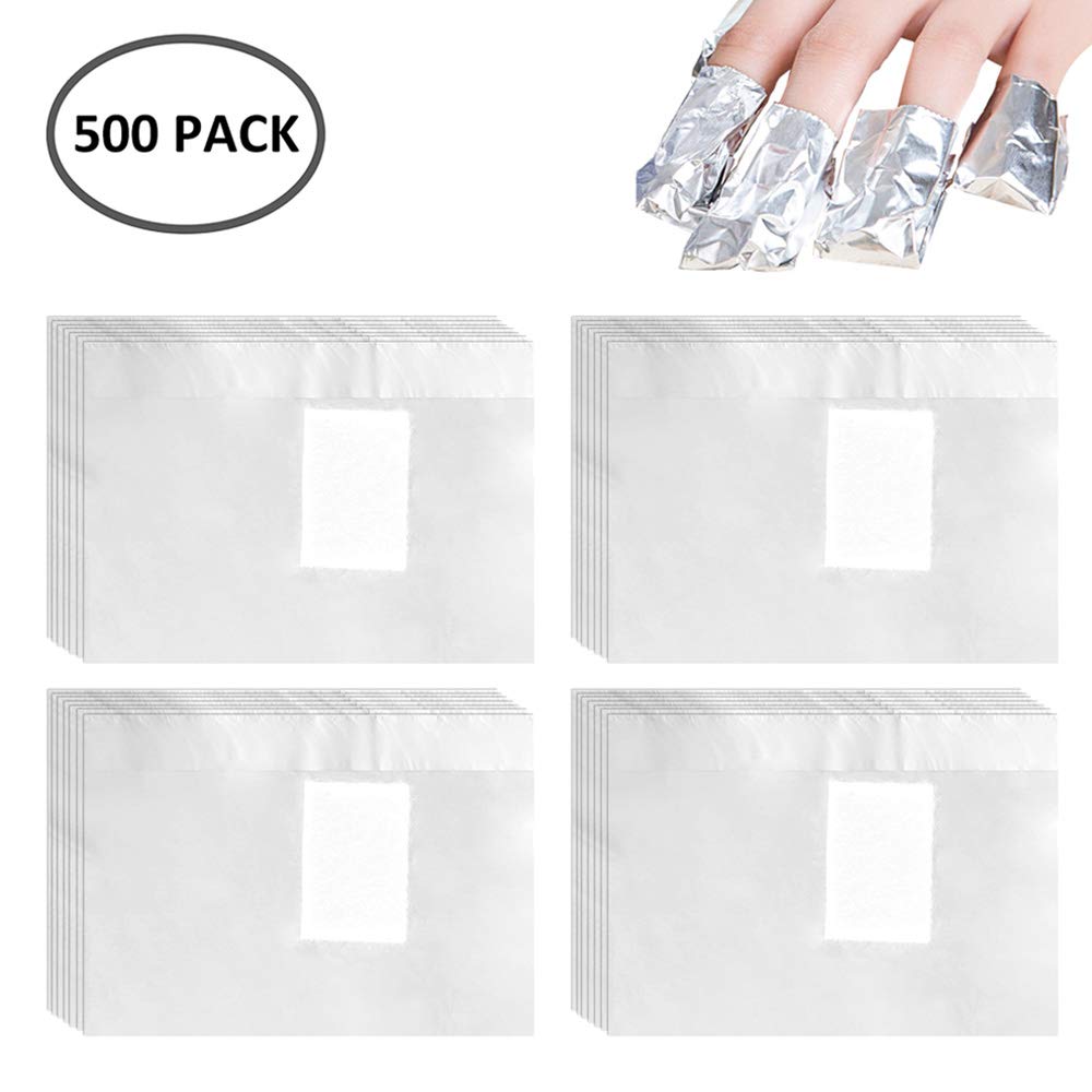 500 Pcs Foil Nail Wraps – Soak Off Gel Polish Remover Pads