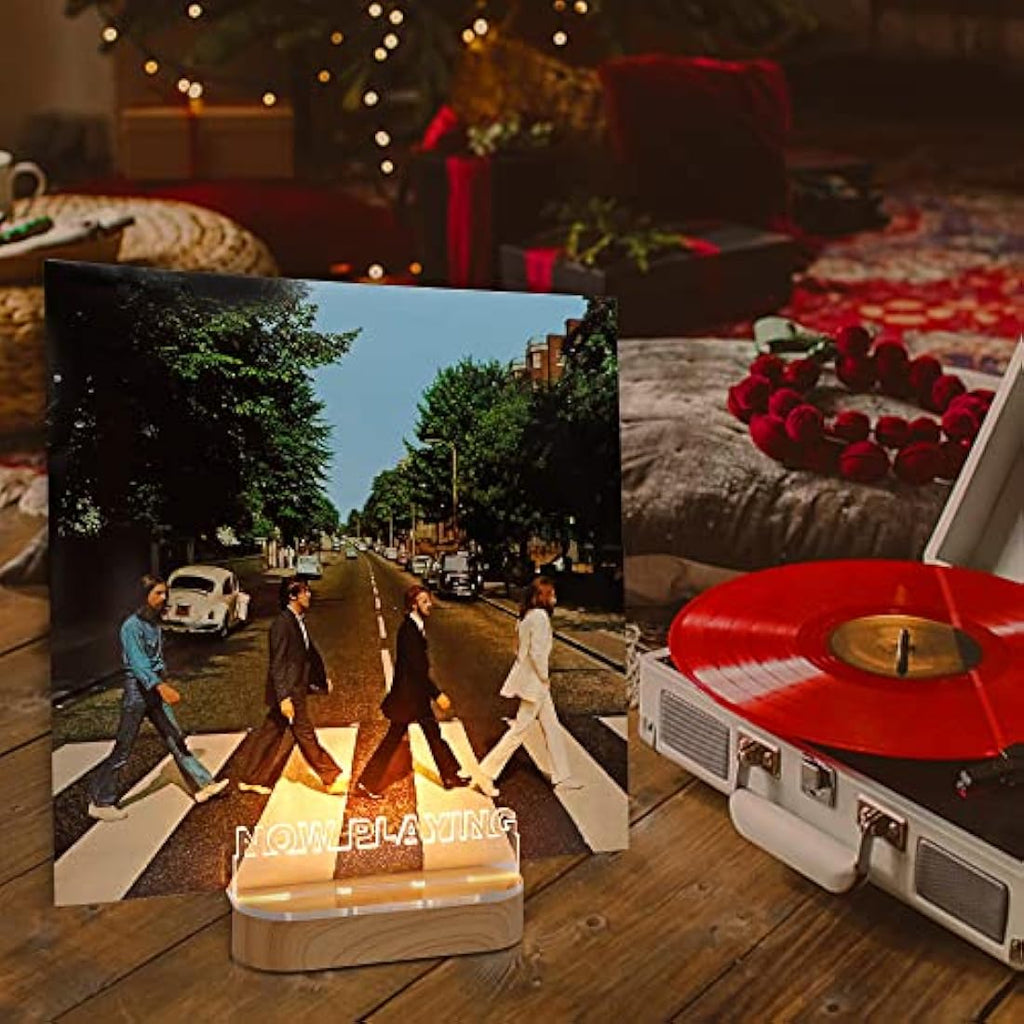 YuanDian LED Now Playing Vinyl Record Stand | Wooden Acrylic Album Holder