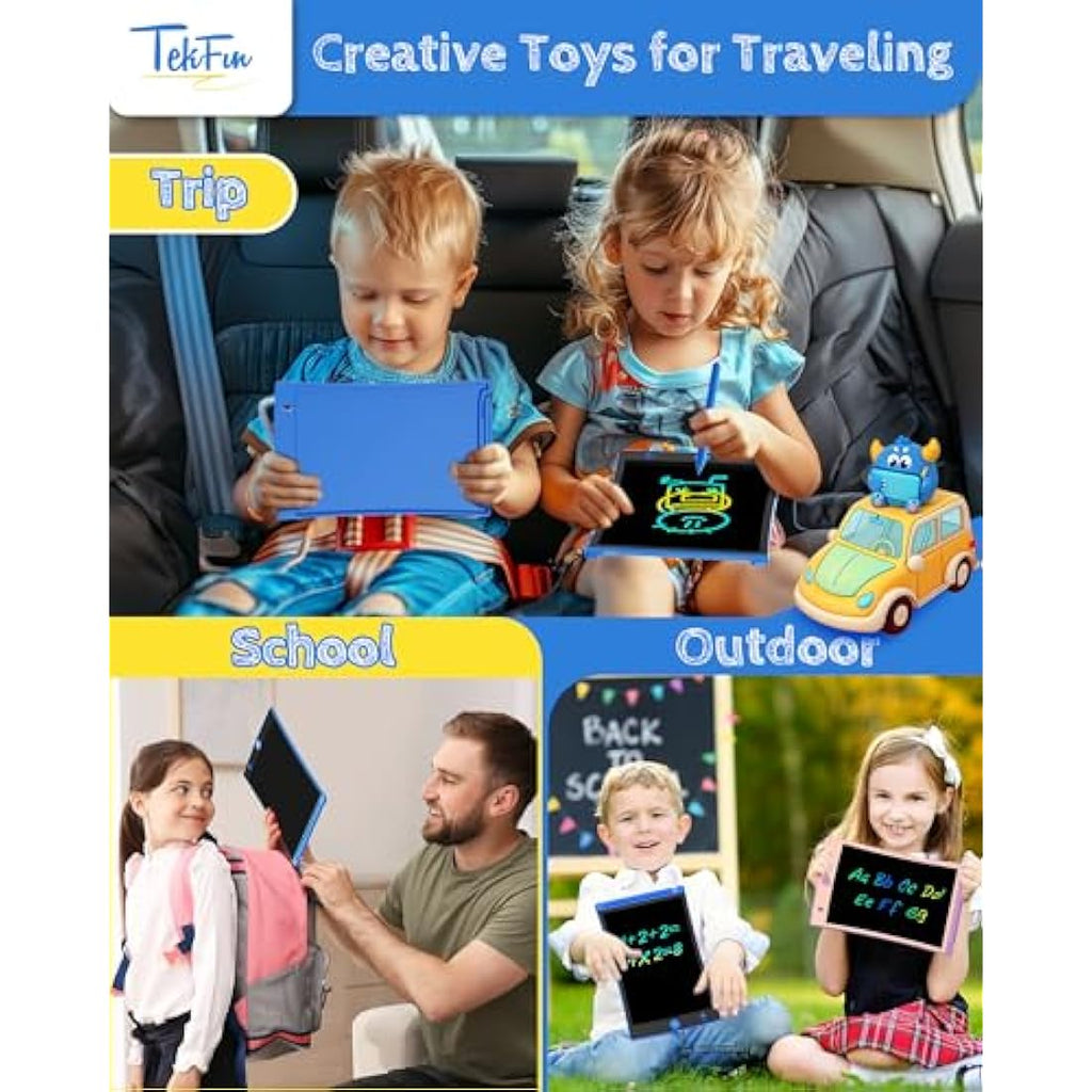 TEKFUN 8.5" LCD Writing Tablet 2-Pack | Colorful Drawing Board for Kids