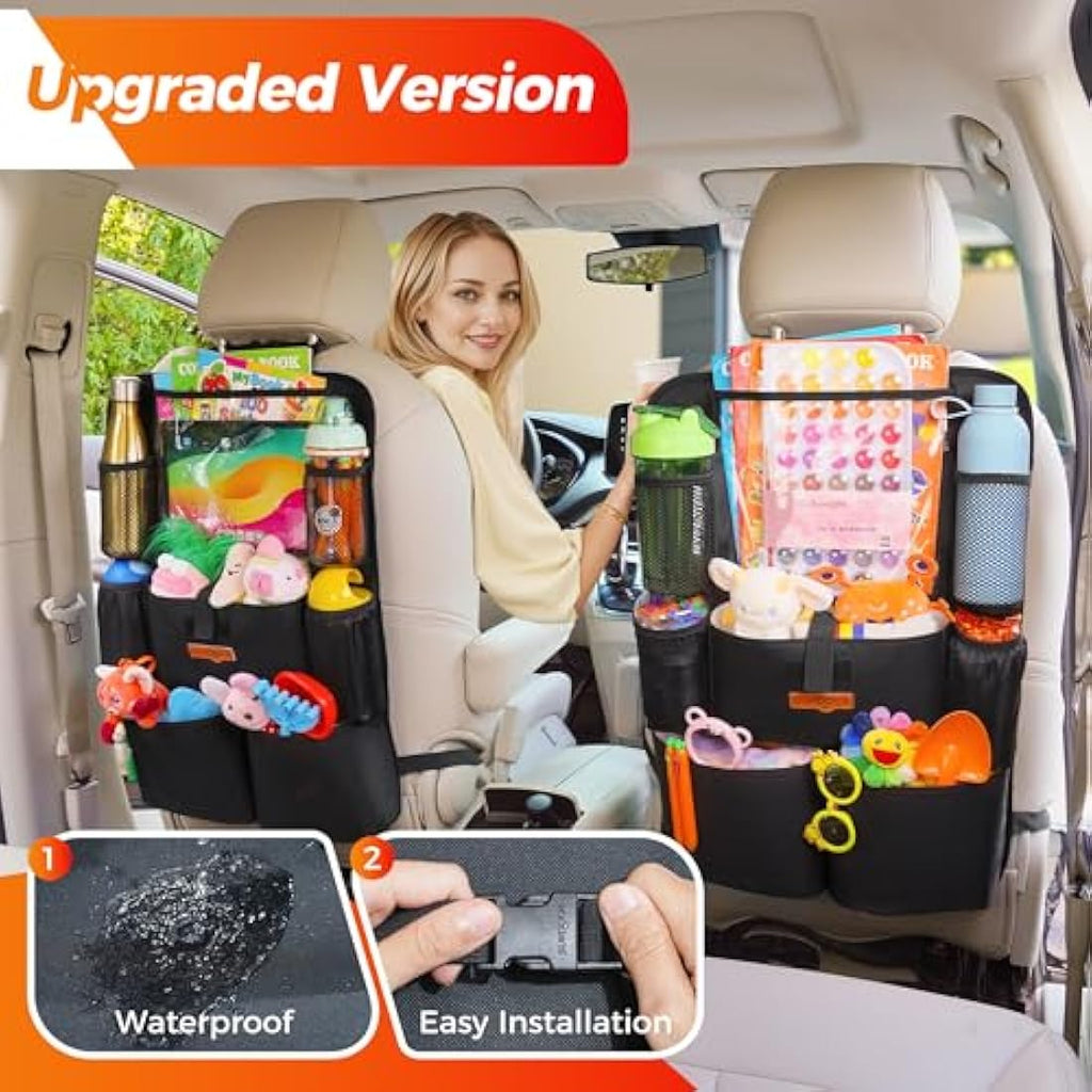 SURDOCA Car Seat Organiser | 8-Pocket Backseat Storage & Tablet Holder