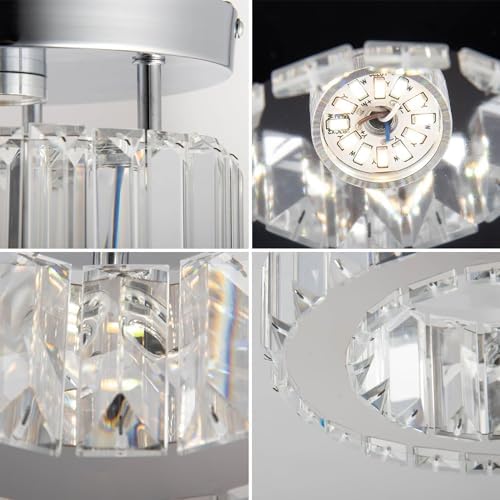 Mini Crystal Chandelier | Dimmable LED Round Ceiling Light