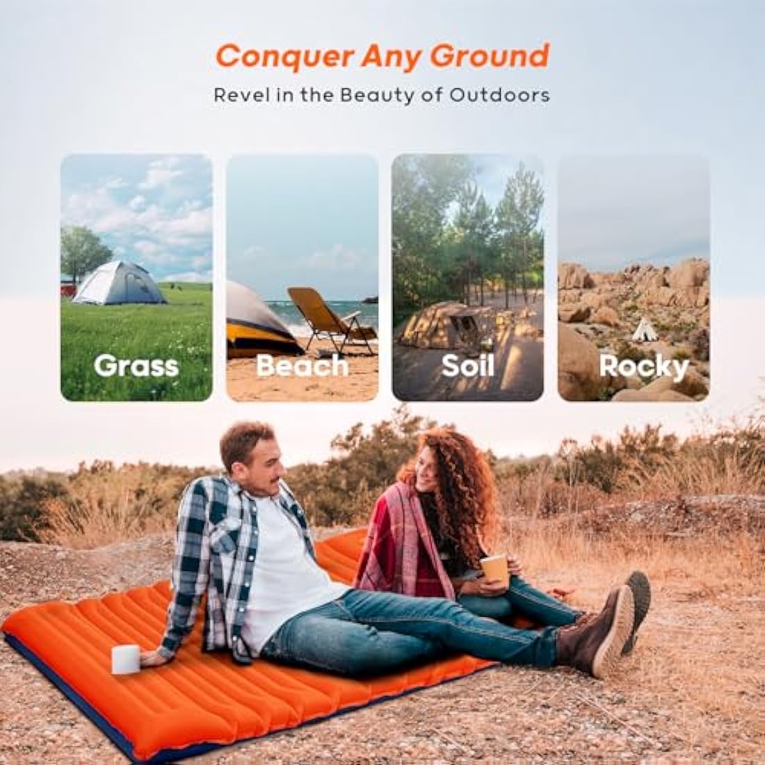 VALEHOWL Double Sleeping Mat | 10cm Thick Camping Mattress with Pump