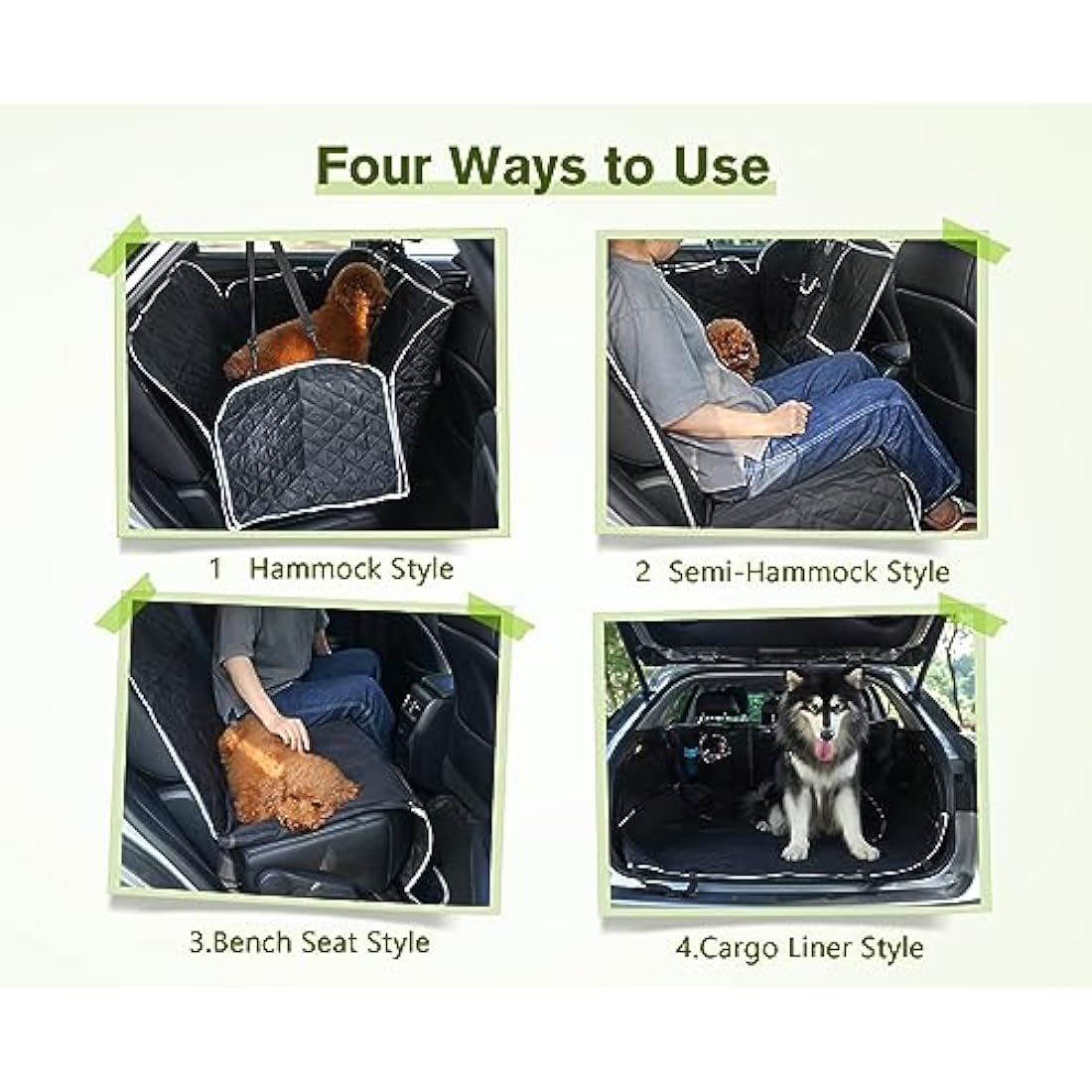 Pecute Dog Car Seat Cover – Waterproof Dog Hammock with Mesh Window