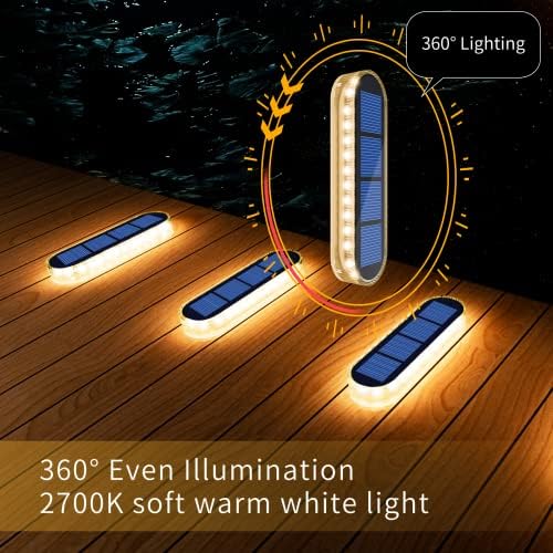 Solar Deck Lights – IP68 Waterproof 30 LED Garden Step Lights, 6 Pack