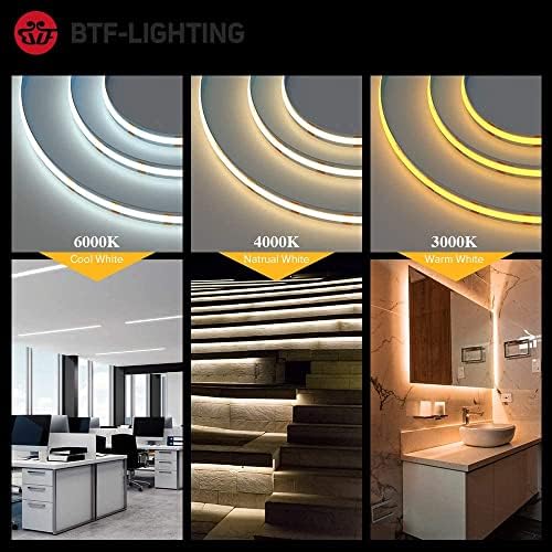BTF-LIGHTING FCOB LED Strip | 4000K Natural White 10M 24V High Density