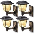 LeiDrail Solar Fence Lights | 2-Mode Waterproof Outdoor Garden Decor | 4 Pack