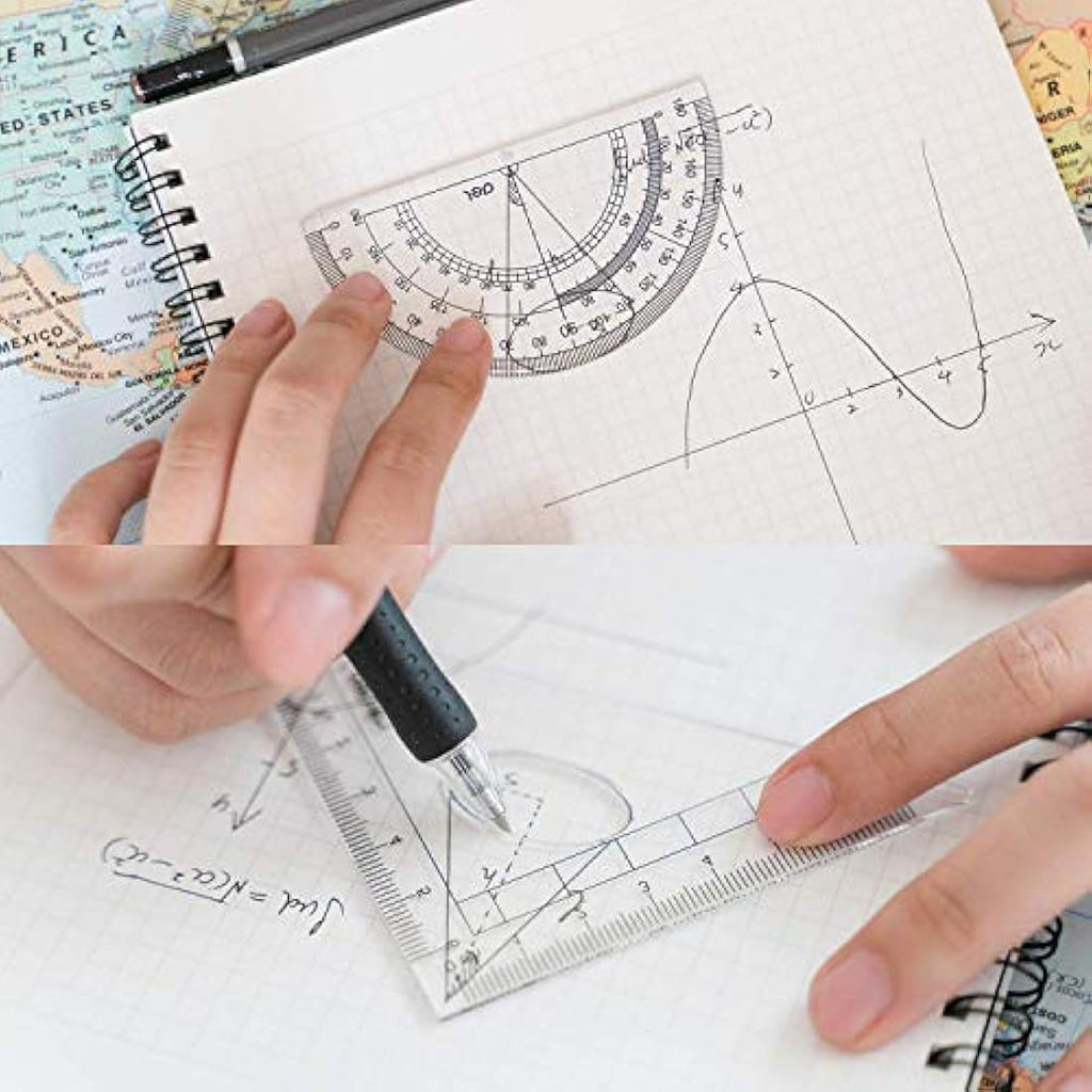 Jolof Store 10-Piece Geometry Math Set with Compass and Rulers