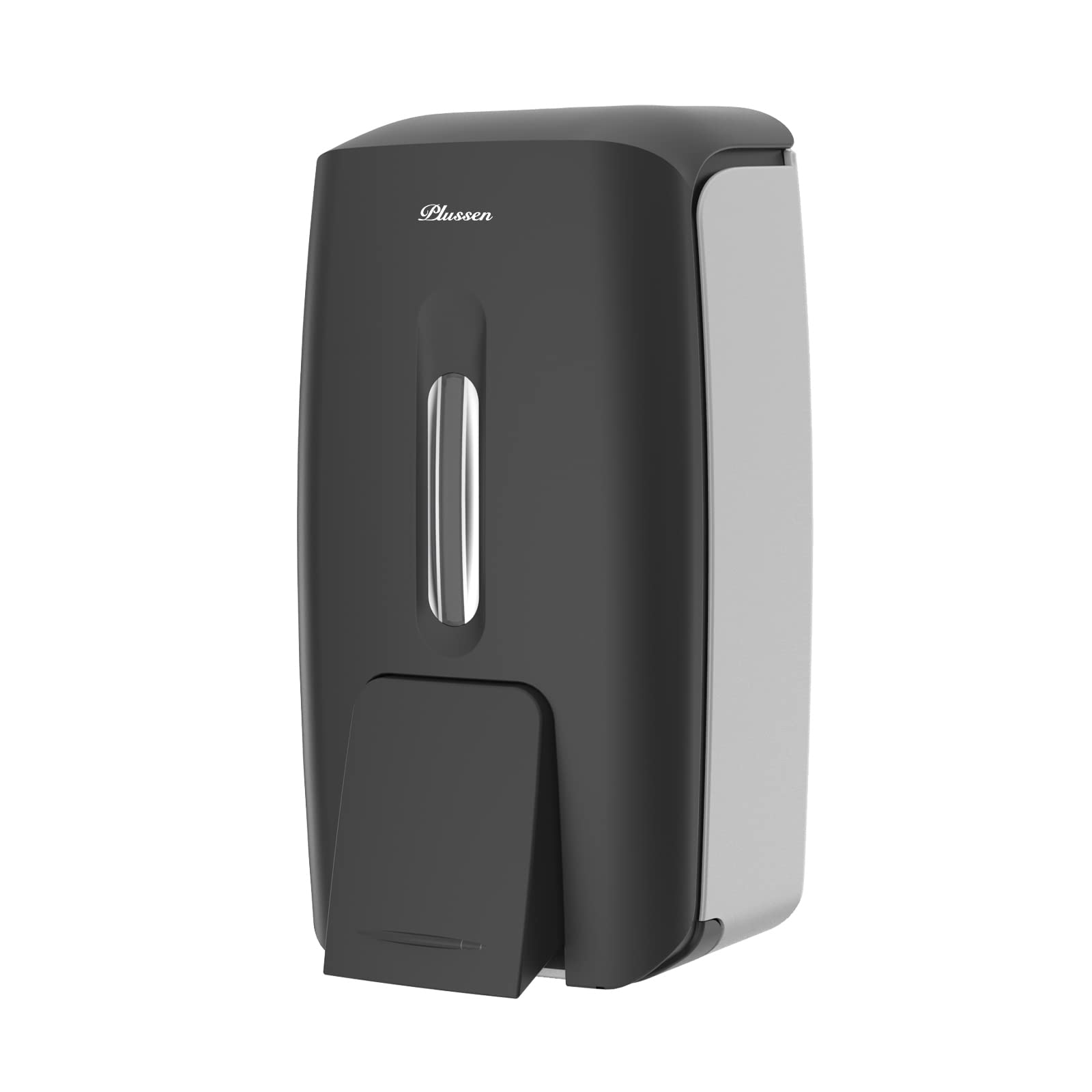 PLUSSEN Wall Mount Soap Dispenser – 800ml No Drill Liquid & Gel, Black