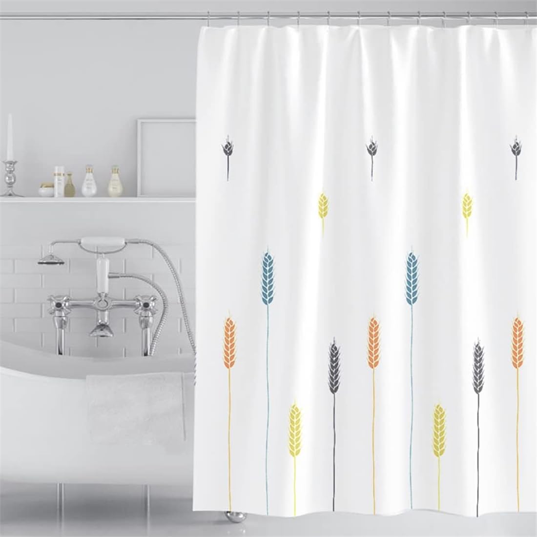 Jolof Store Wheat Pattern Shower Curtain – Waterproof & Anti-Mould Fabric