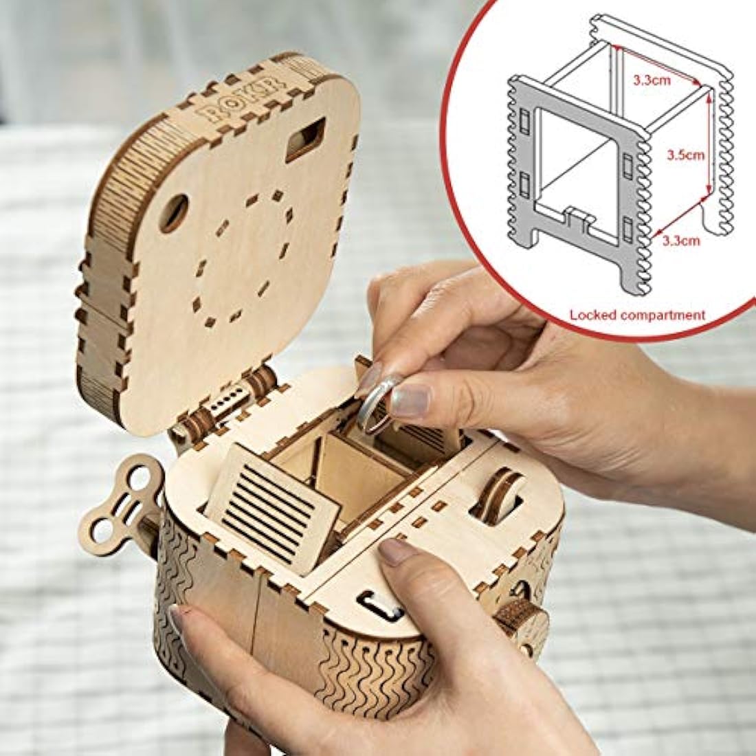 ROKR 3D Wooden Puzzle Treasure Box – Mechanical Jewelry Box Model Kit