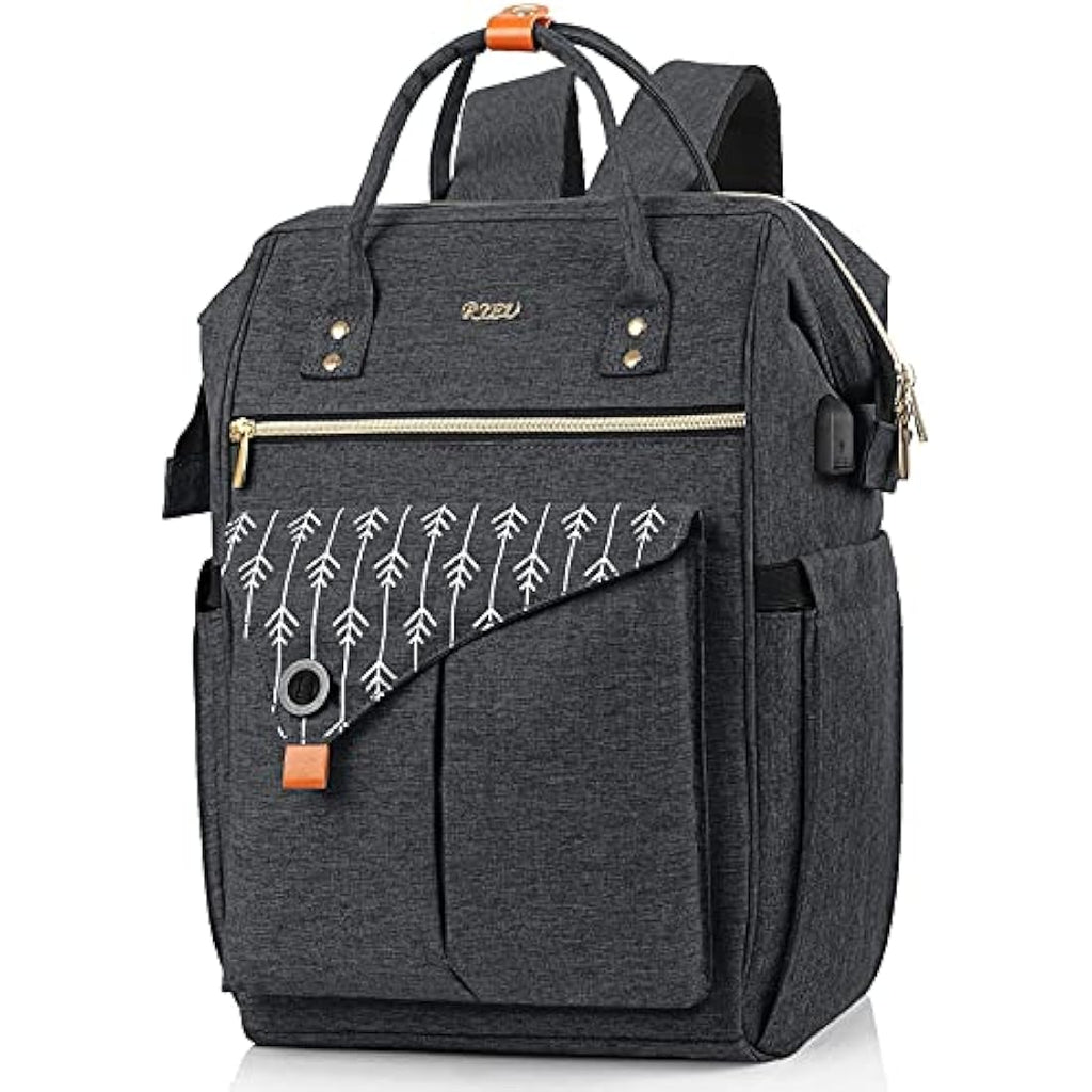 RJEU Laptop Backpack – 15.6 Inch Waterproof Anti-Theft Travel Bag, Black