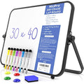 Nicpro Small Dry Erase Whiteboard | A3 Double Sided Magnetic Desktop Easel