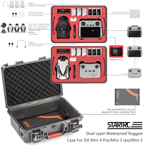 STARTRC DJI Mini 4 Pro Hard Case – Waterproof Dual Layer Carrying Case