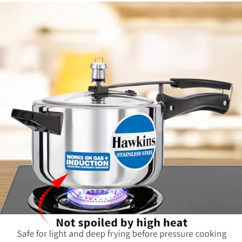 Hawkins Stainless Steel Pressure Cooker – 4 Litre Silver Pot