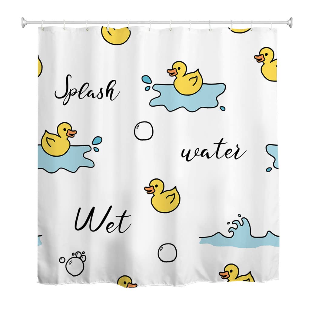 Jolof Store Duck Shower Curtain | Waterproof Polyester Bath Decor – 180x180cm