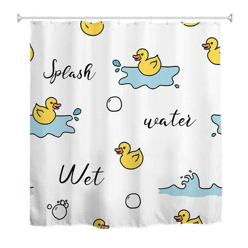 Jolof Store Duck Shower Curtain | Waterproof Polyester Bath Decor – 180x180cm