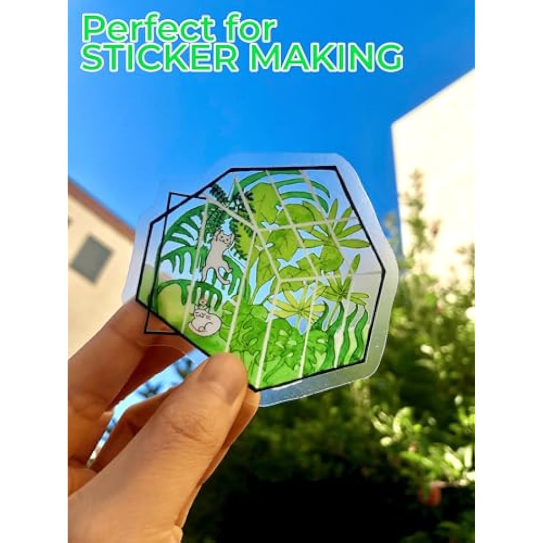 Evergreen Goods A4 Clear Glossy Printable Vinyl Sticker Paper – 100 Sheets