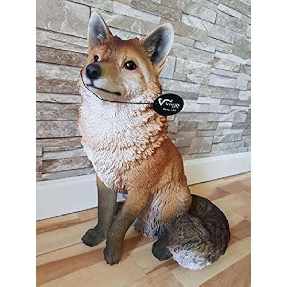 Vivid Arts Sitting Fox Garden Ornament – Frost Resistant Resin Statue
