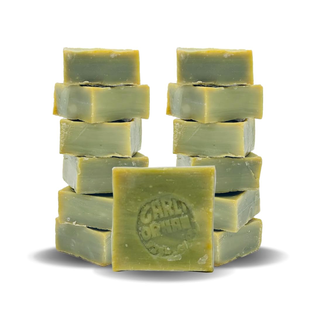Pure Olive Oil Soap - 12 Pcs Natural Turkish Bar for Sensitive Skin