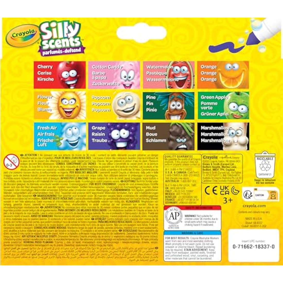 Crayola Silly Scents Washable Broad Line Markers - 12 Assorted Colors