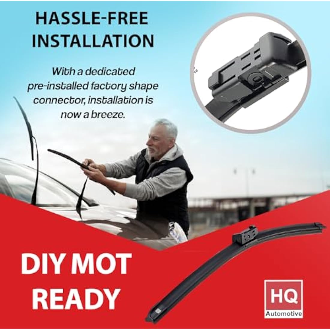 HQ Automotive Wiper Blades for Ford Focus Mk3 Estate 2011-2018 | 3pc Kit