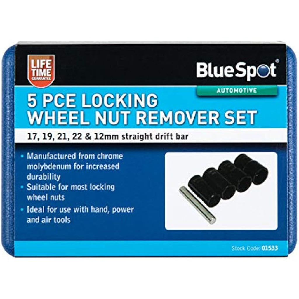 Blue Spot Tools 5 Piece Locking Wheel Nut Remover Set - 01533