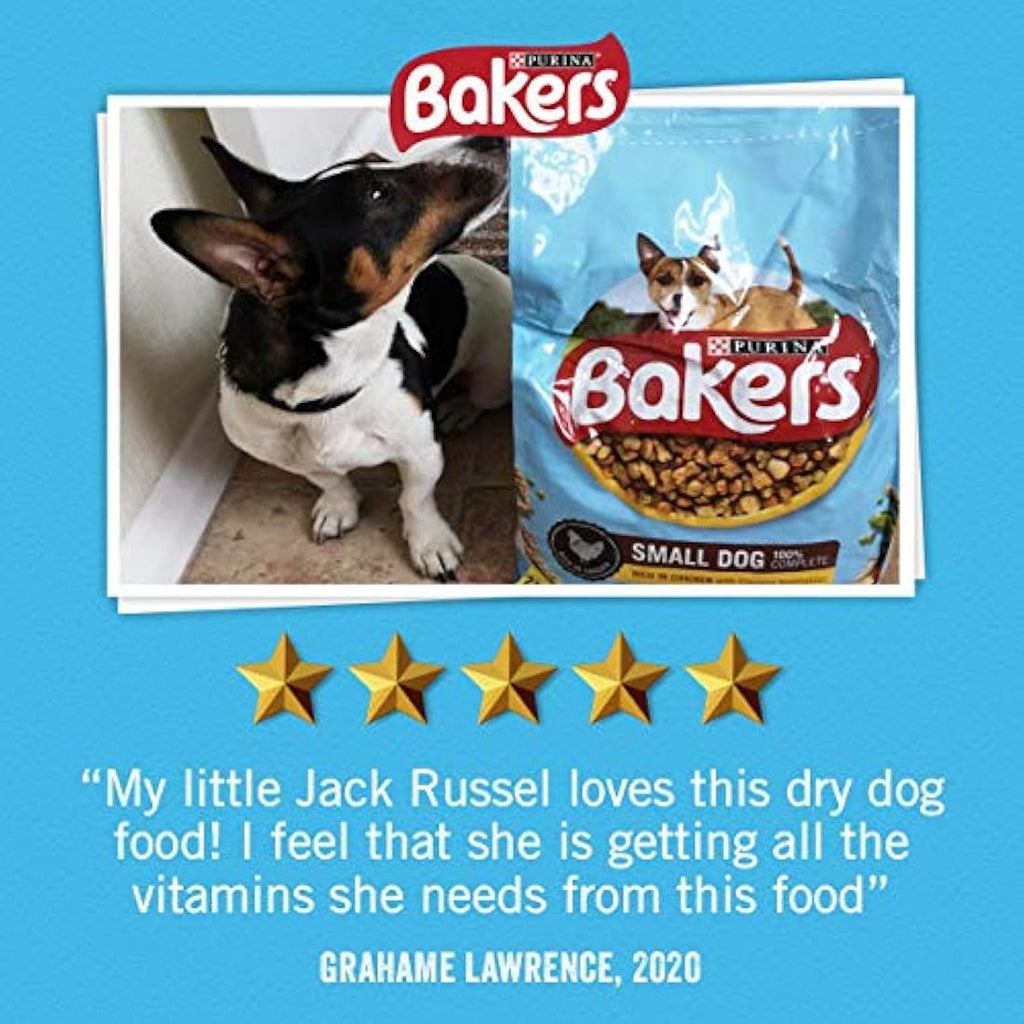 Bakers Small Dry Dog Food Chicken & Veg - 1.1kg (Pack of 4) Kibble