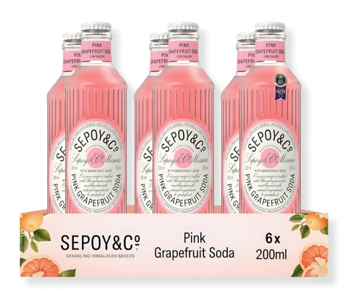 Sepoy & Co. Grapefruit Soda – Low Calorie Paloma Cocktail Mixer (6 x 200ml)
