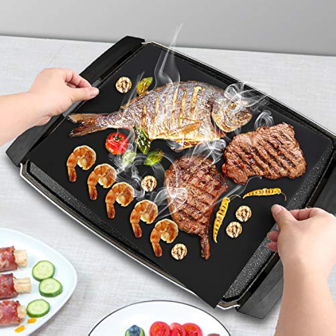 Wisdomwell Non-Stick BBQ Grill Mats - Set of 5 Heat Resistant Teflon Mats