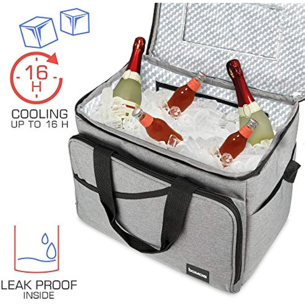bomoe Foldable Cooler Bag – 16h Insulated Leakproof Picnic & Lunch Bag