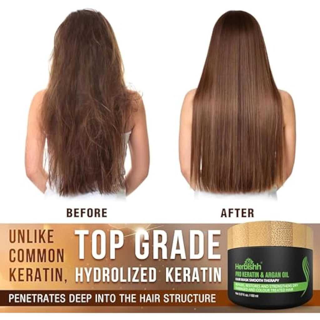 Herbishh Black Hair Color Shampoo 2-Pack with Argan Intense Hair Mask