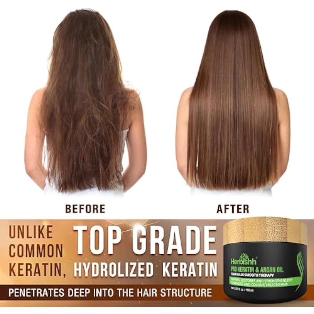 Herbishh Black Hair Color Shampoo 2-Pack with Argan Intense Hair Mask