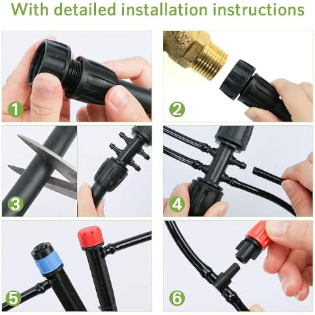 MIXC 226 FT Drip Irrigation System Kit | Automatic Garden Watering System