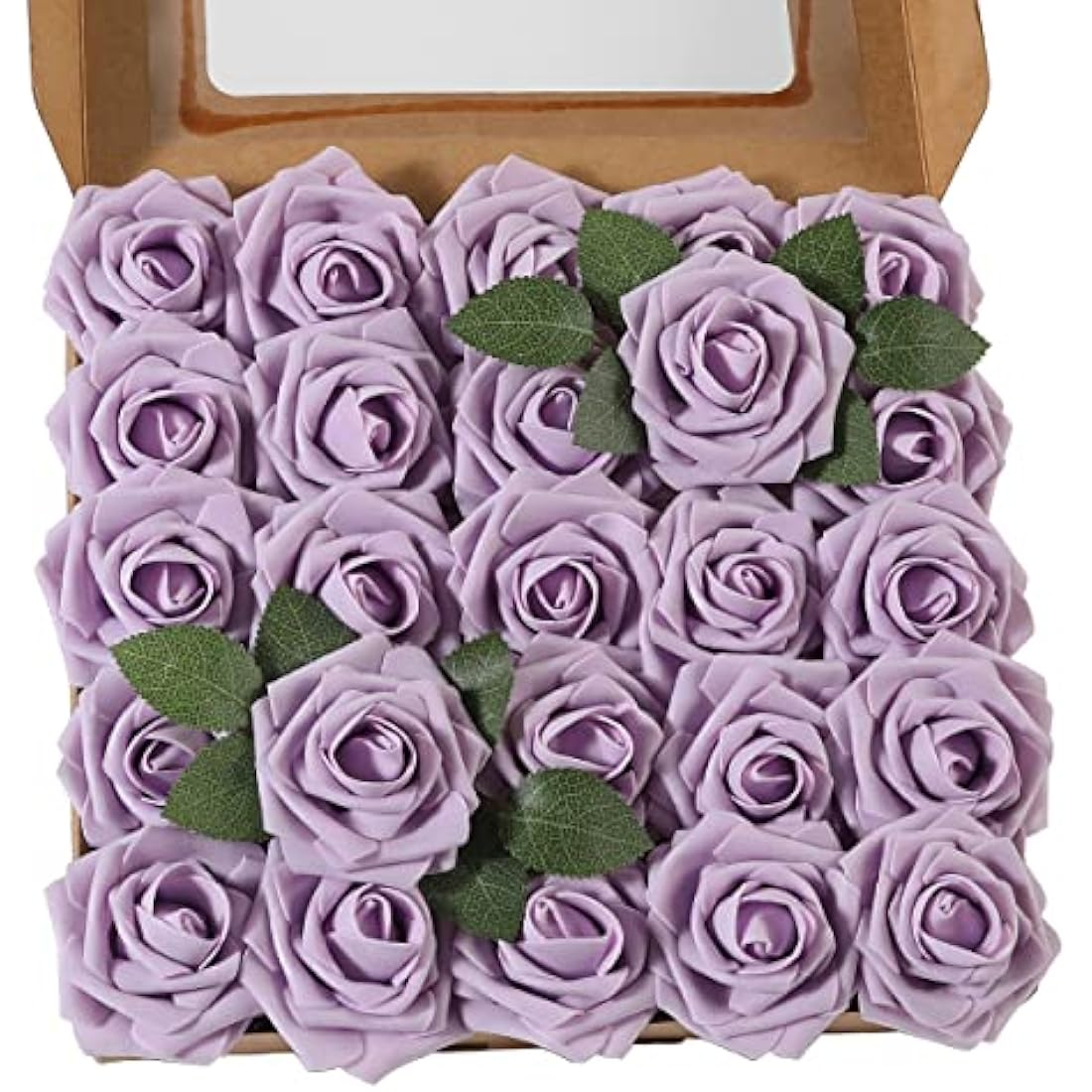 25pcs Light Purple Foam Artificial Roses for Wedding Decor