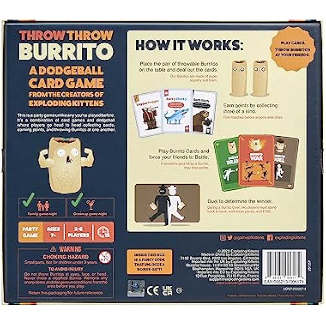 Exploding Kittens Throw Throw Burrito – Dodgeball Card Game for Families