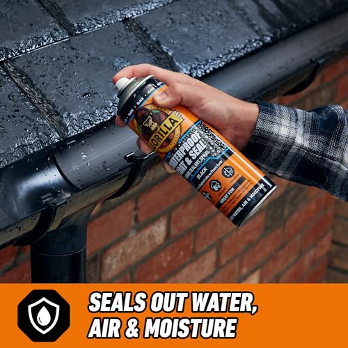 Gorilla Waterproof Coat & Seal Spray – Black Liquid Rubber Sealant, 450ml